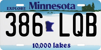 MN license plate 386LQB