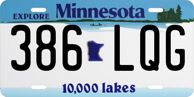 MN license plate 386LQG