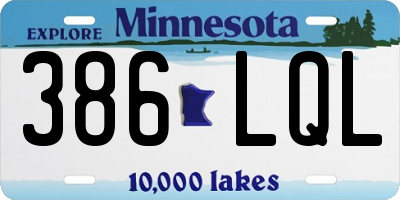 MN license plate 386LQL