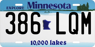 MN license plate 386LQM