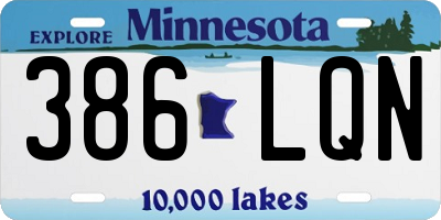 MN license plate 386LQN