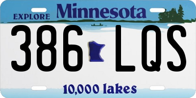 MN license plate 386LQS