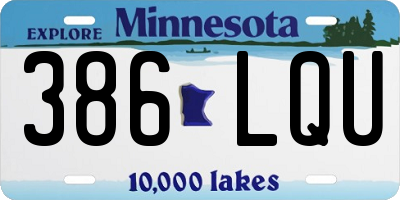 MN license plate 386LQU