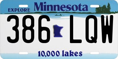 MN license plate 386LQW
