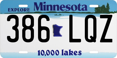 MN license plate 386LQZ