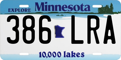 MN license plate 386LRA