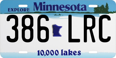 MN license plate 386LRC