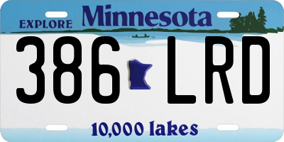 MN license plate 386LRD