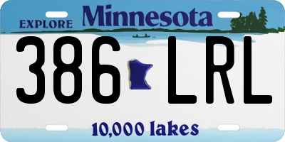 MN license plate 386LRL