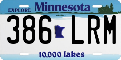 MN license plate 386LRM