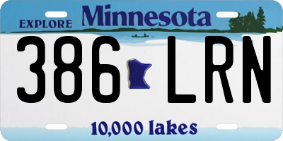 MN license plate 386LRN