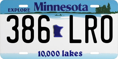 MN license plate 386LRO