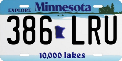 MN license plate 386LRU