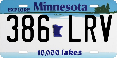 MN license plate 386LRV