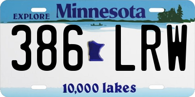 MN license plate 386LRW
