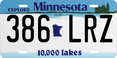 MN license plate 386LRZ