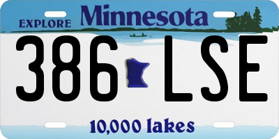 MN license plate 386LSE