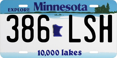 MN license plate 386LSH