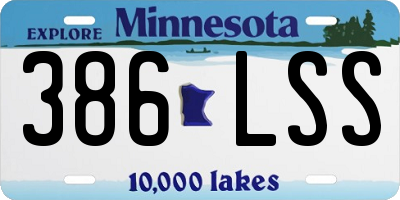 MN license plate 386LSS