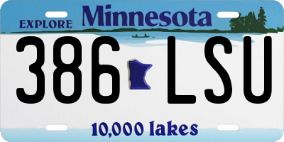 MN license plate 386LSU