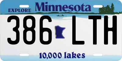 MN license plate 386LTH