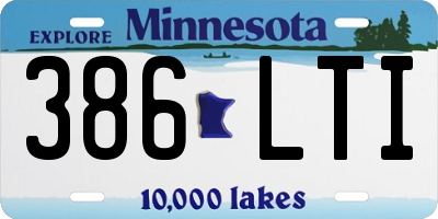 MN license plate 386LTI