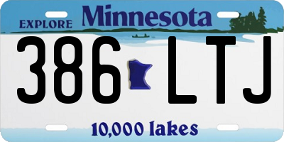 MN license plate 386LTJ
