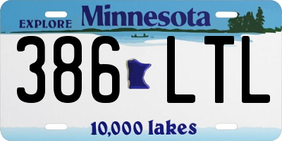 MN license plate 386LTL