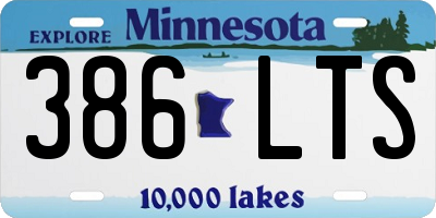 MN license plate 386LTS