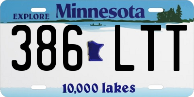 MN license plate 386LTT