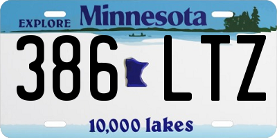 MN license plate 386LTZ