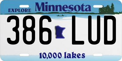 MN license plate 386LUD