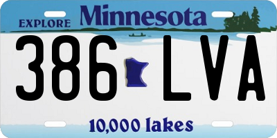 MN license plate 386LVA
