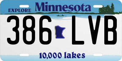 MN license plate 386LVB