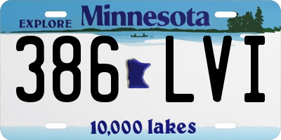 MN license plate 386LVI