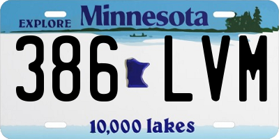 MN license plate 386LVM