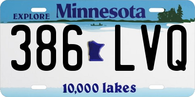MN license plate 386LVQ