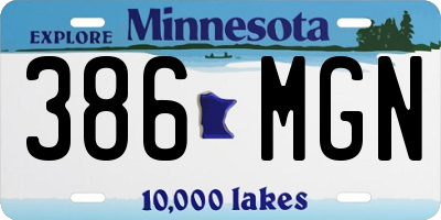 MN license plate 386MGN