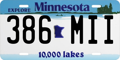 MN license plate 386MII