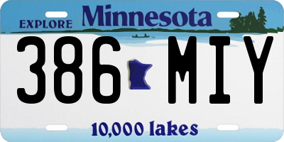 MN license plate 386MIY