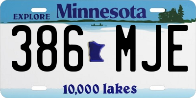 MN license plate 386MJE