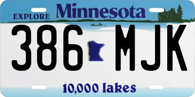 MN license plate 386MJK