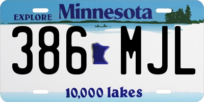 MN license plate 386MJL