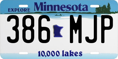 MN license plate 386MJP