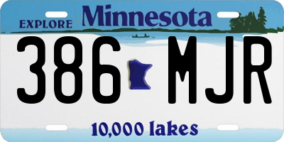 MN license plate 386MJR