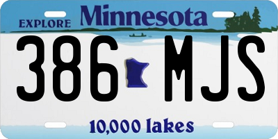 MN license plate 386MJS