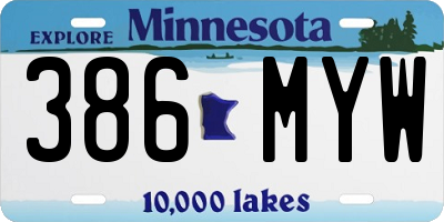 MN license plate 386MYW