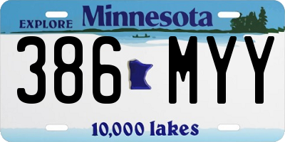 MN license plate 386MYY