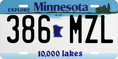 MN license plate 386MZL