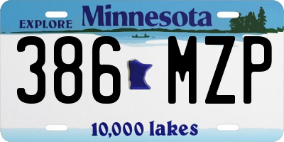 MN license plate 386MZP